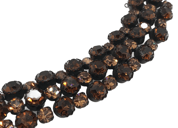 Pure Luxury: Unsigned Regency Root Beer Rhinestone Vintage Bracelet - Lamoree’s Vintage