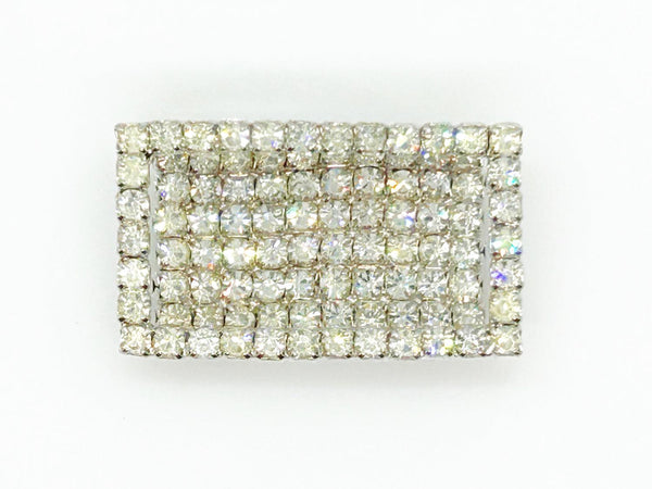 Bright and Curved Rectangular Rhinestone Pin