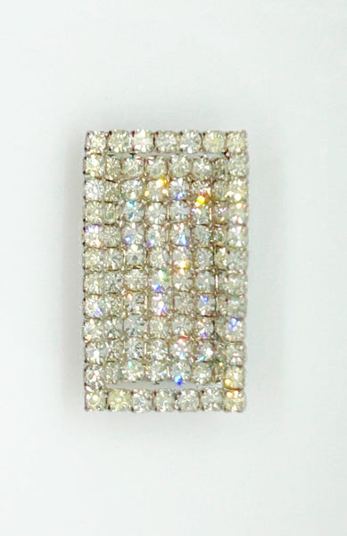 Bright and Curved Rectangular Rhinestone Pin