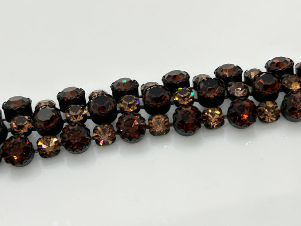  Regency Root Beer Rhinestone Vintage Bracelet