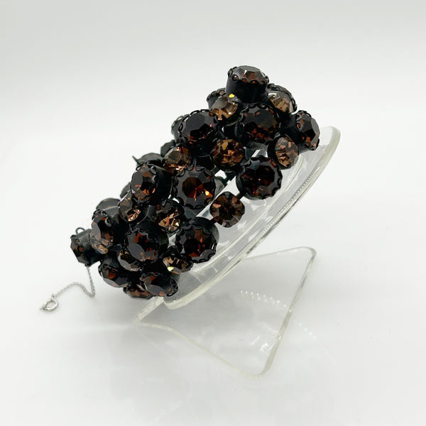  Regency Root Beer Rhinestone Vintage Bracelet