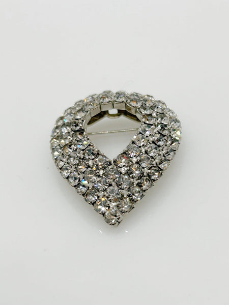 Vintage Rhinestone Teardrop Brooch