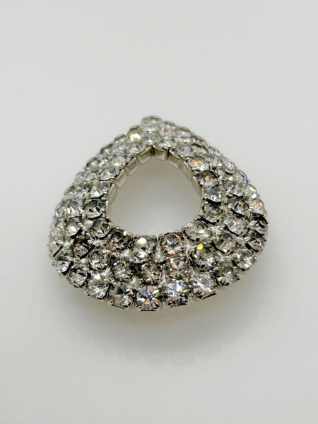 Vintage Rhinestone Teardrop Brooch