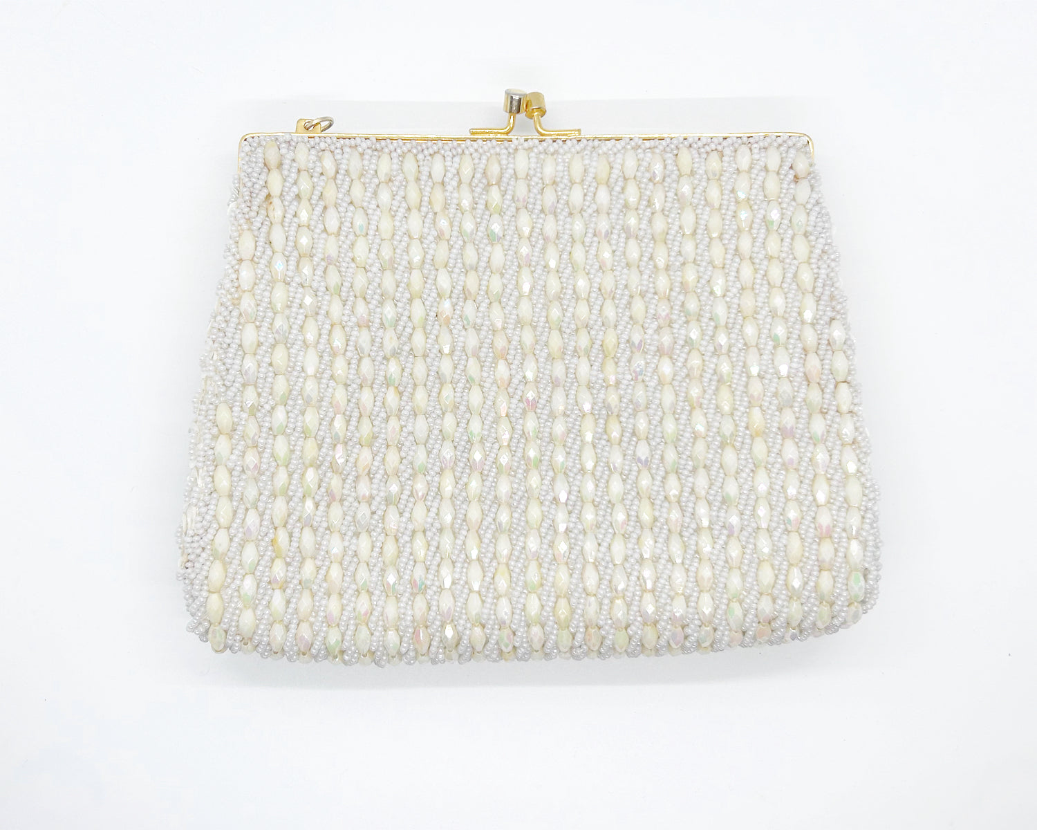 Vintage Cream Colored Richere Beaded Evening Clutch