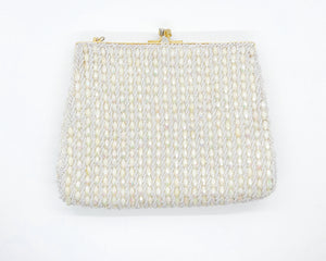 Vintage Cream Colored Richere Beaded Evening Clutch