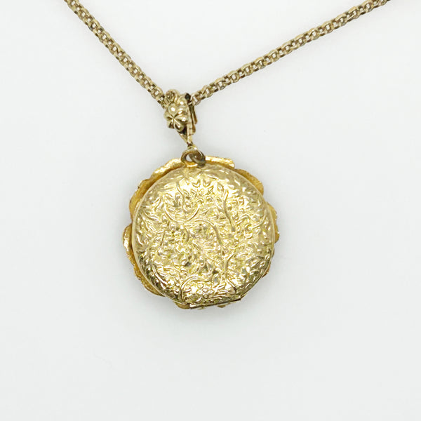 Vintage Round Fanciful Locket with Chain