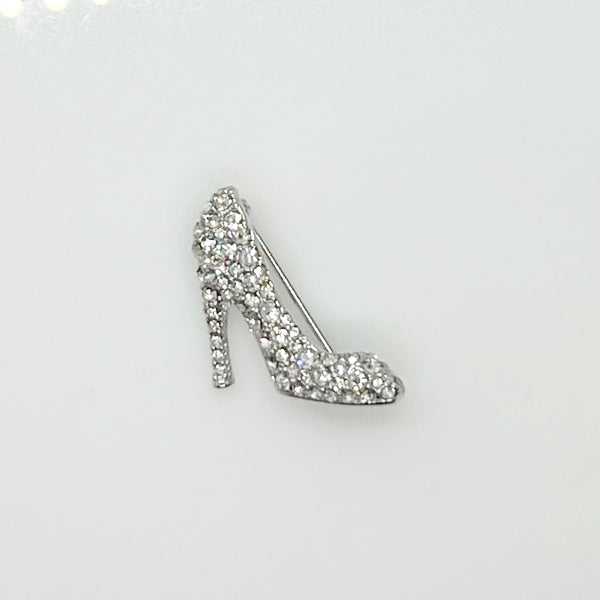 Vintage KJL Sparkling Rhinestone High Heeled Shoe Brooch