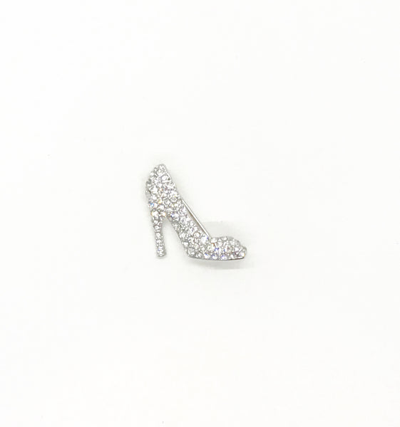 Vintage KJL Sparkling Rhinestone High Heeled Shoe Brooch