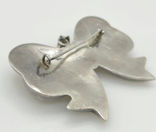 Vintage Sterling Silver Bow Pendant/ Brooch