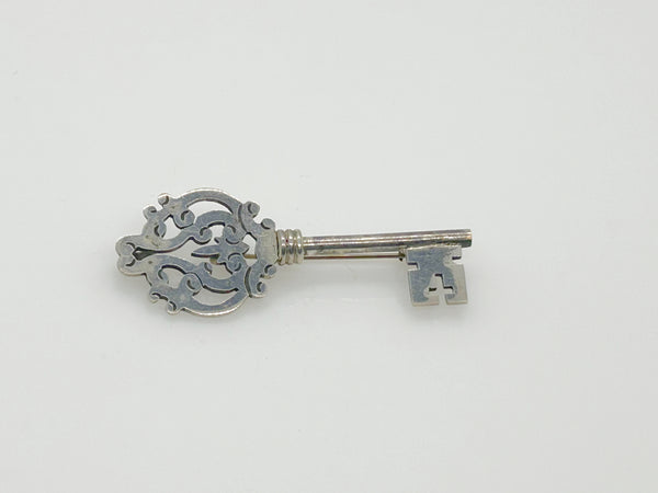 Taxco Mexico Sterling Silver Vintage Key Brooch