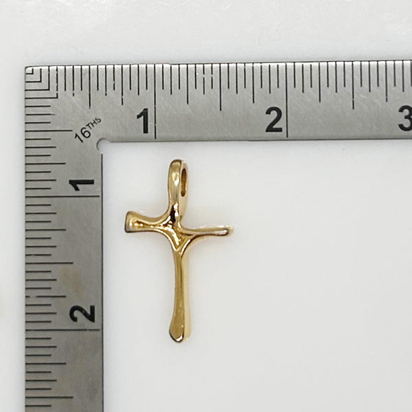 Sophisticated and Simple Curving Modernist Cross Pendant