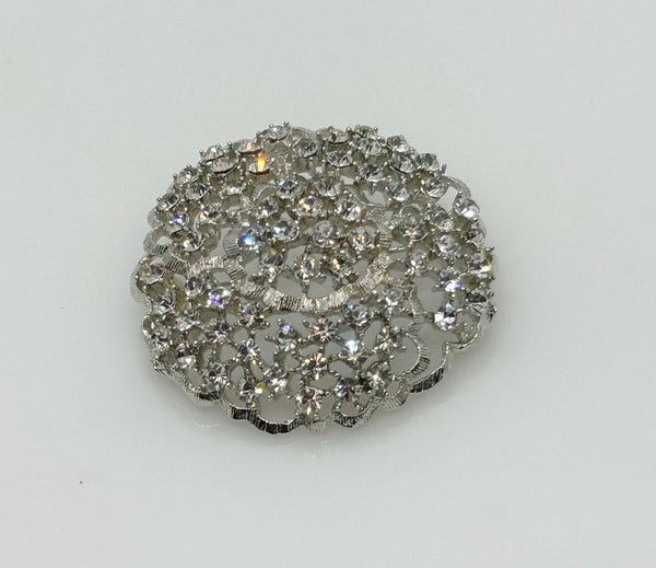 Lovely Sparkling Abstract Vintage Rhinestone Flower Pin