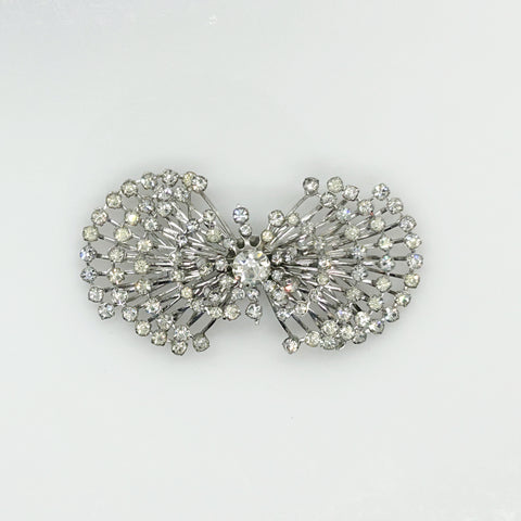 Sparkling Vintage Atomic Silvertone Rhinestone Pin