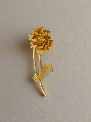 Striking Golden Vintage Flower Brooch - Lamoree’s Vintage