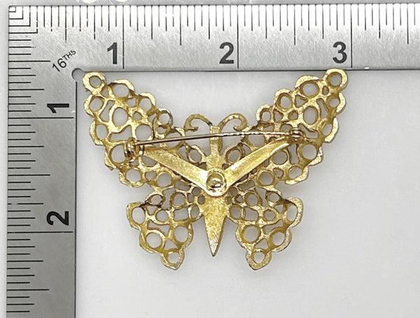 Textured Vintage Butterfly Brooch