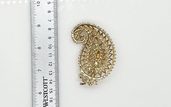 Vendome Gold Paisley Vintage Brooch - Lamoree’s Vintage