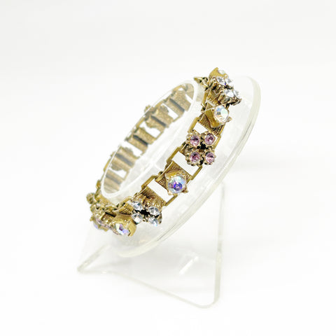 Victorian Style Vintage Pastel Rhinestone Bracelet