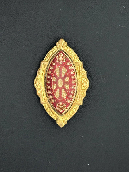 Vintage Art Deco Vermeil Enamel Red and Gold Brooch Pin - Lamoree’s Vintage