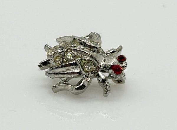 Vintage Silver Tone Red Eyed Bug Brooch - Lamoree’s Vintage