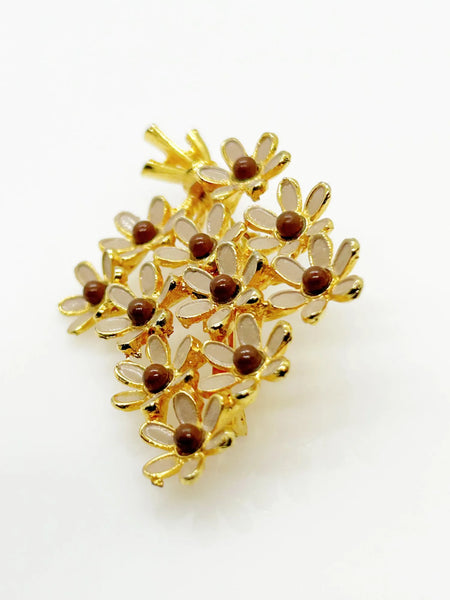 Vintage Weiss Enamel Floral Bouquet Brooch