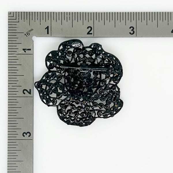 Weiss Vintage Black Rose Brooch