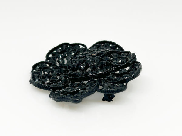 Weiss Vintage Black Rose Brooch