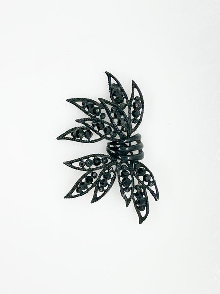 Japanned Black Vintage Weiss Bow Brooch