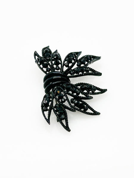 Japanned Black Vintage Weiss Bow Brooch