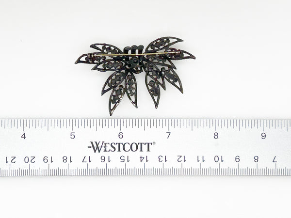 Japanned Black Vintage Weiss Bow Brooch