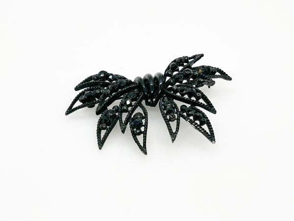 Japanned Black Vintage Weiss Bow Brooch