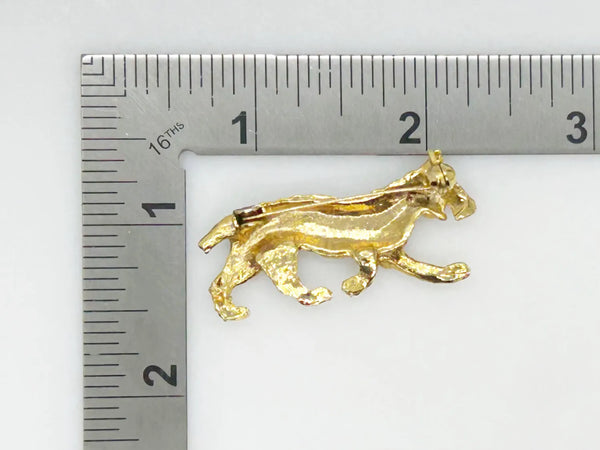 Sleek Black and Gold Tiger Brooch